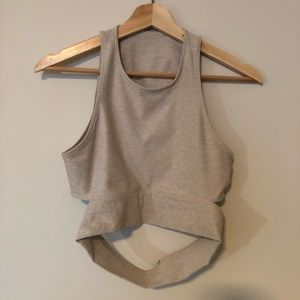 Outdoor Voices — Light Grey — Slashback Crop Top